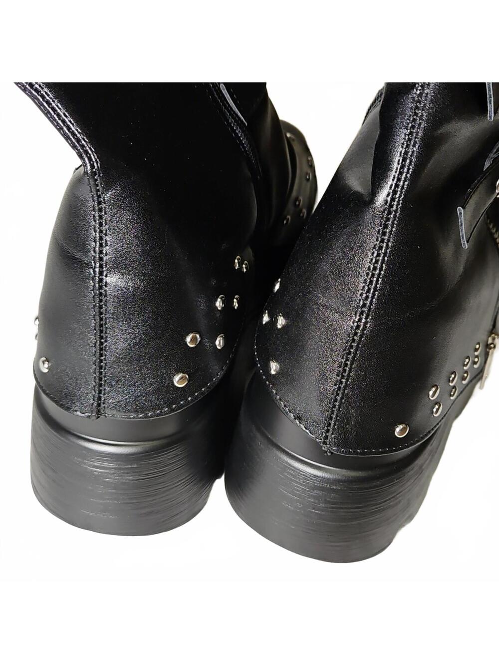 VD - Black Gothic Knee-High Boots | 39 - Picture 4 of 4